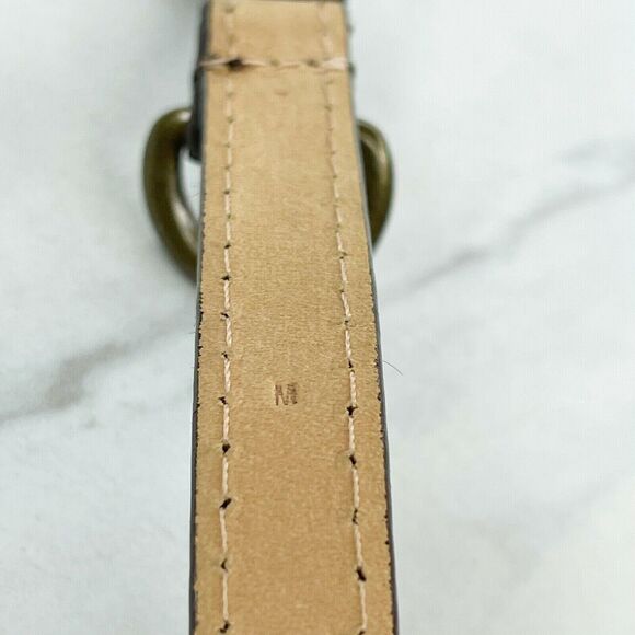 J. Crew Brown Leather Fur Chain Belt - Size Medium M | Gold Hardware - Picture 8 of 11